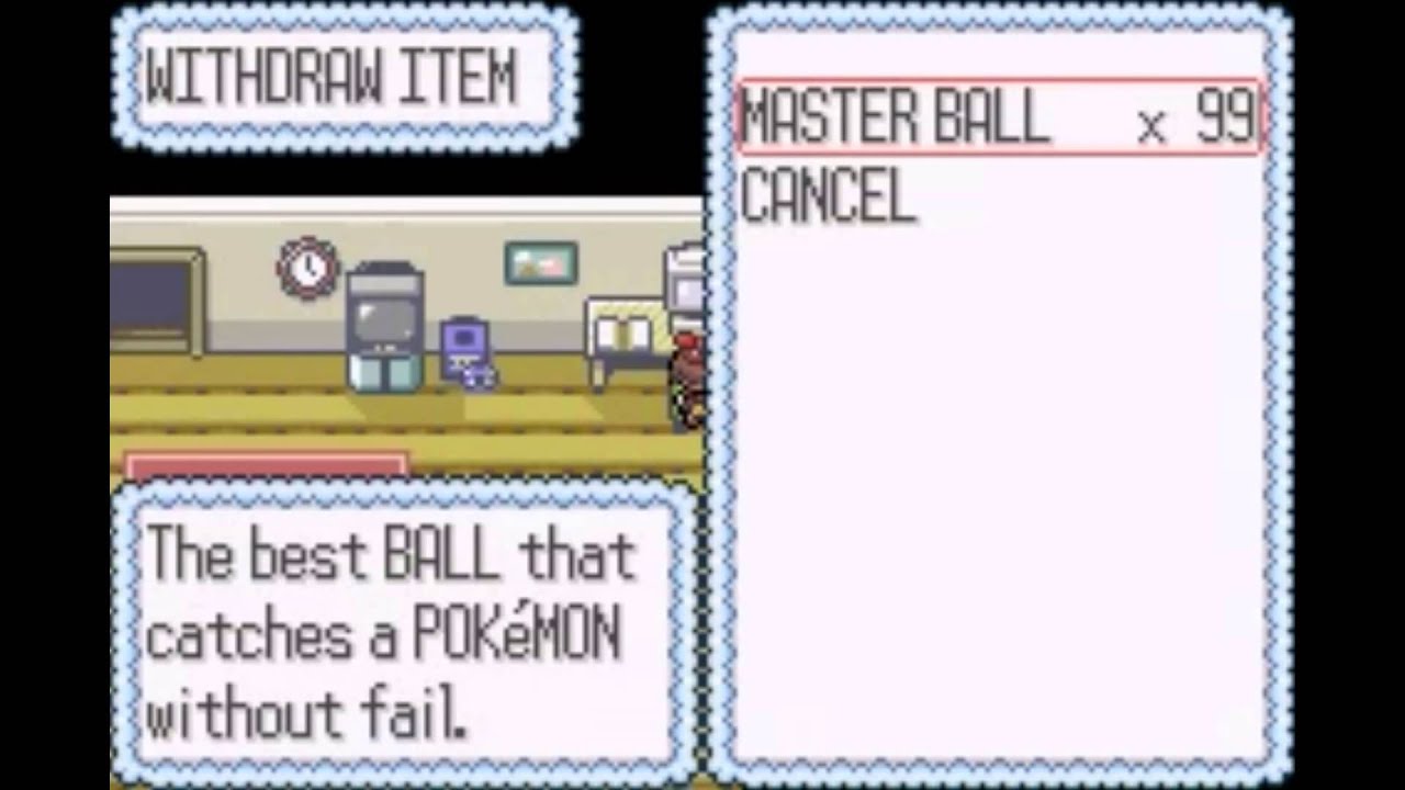 pokemon sapphire master ball code